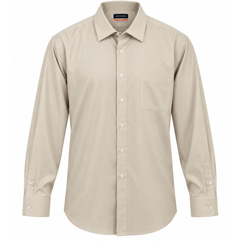 Van Heusen‎ Dress Shirt Men 18 34/35 2XL Oat NWT
